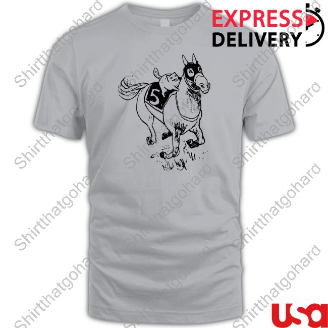 Jockey Cat Riding Horse Shirt T-Shirt Jockey Cat Riding Horse Shirt T-Shirt