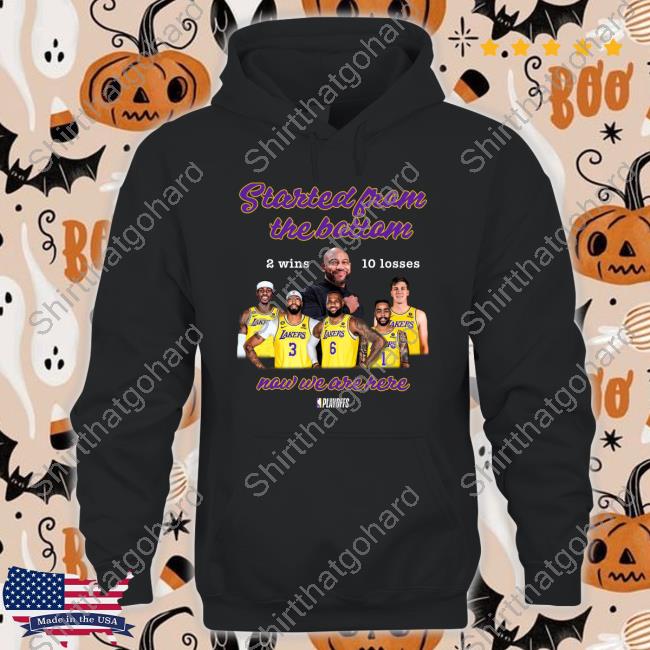 Official Los Angeles Lakers Started From The Bottom Now We Are Here 2 Wins 10 Losses T Shirt Official Los Angeles Lakers Started From The Bottom Now We Are Here 2 Wins 10 Losses T Shirt