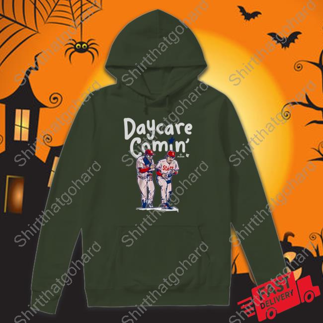 Brandon Marsh & Bryson Stott Daycare Comin' Tee Shirt Brandon Marsh & Bryson Stott Daycare Comin' Tee Shirt