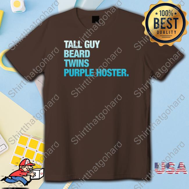 Official Dude Perfect Merch Tall Guy Beard Twins Purple Hoster Tee Official Dude Perfect Merch Tall Guy Beard Twins Purple Hoster Tee