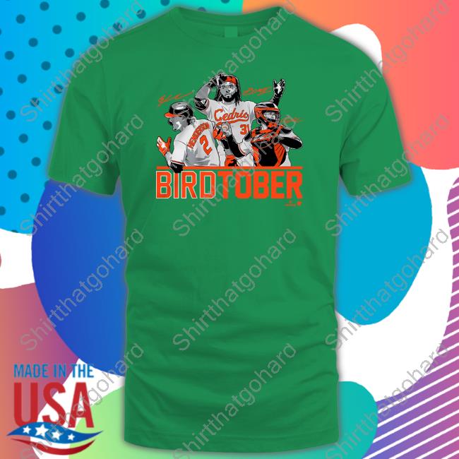 Breakingt Merch Adley Rutschman Gunnar Henderson & Cedric Mullins Birdtober Shirt Breakingt Merch Adley Rutschman Gunnar Henderson & Cedric Mullins Birdtober Shirt
