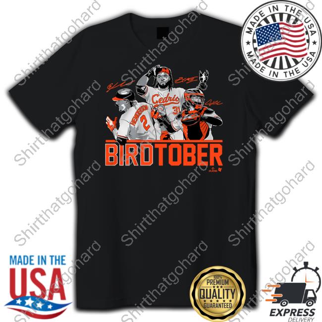 Breakingt Merch Adley Rutschman Gunnar Henderson & Cedric Mullins Birdtober Shirt Breakingt Merch Adley Rutschman Gunnar Henderson & Cedric Mullins Birdtober Shirt