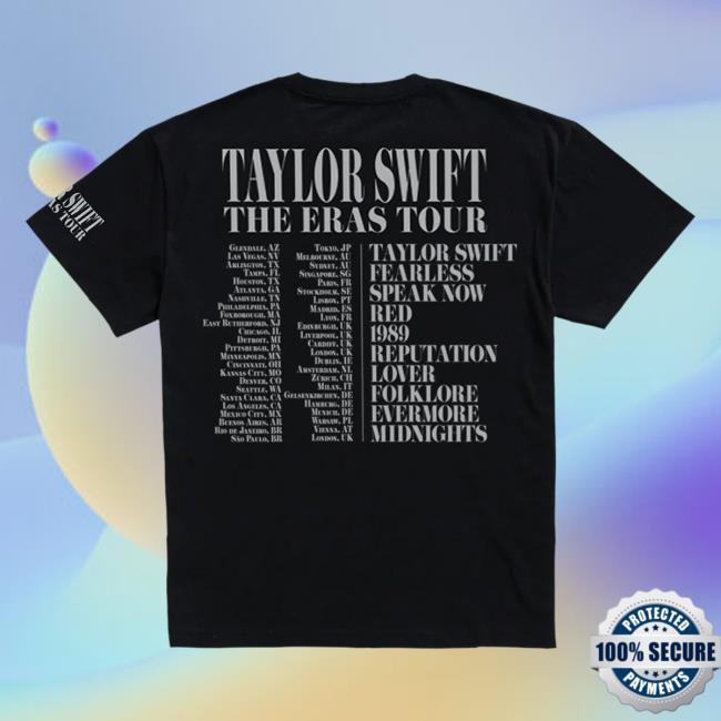 Official Taylor Seift Swift Clothing Store Shop Taylor Swift The Eras International Tour Black Tee TaylorSwift Official Taylor Seift Swift Clothing Store Shop Taylor Swift The Eras International Tour Black Tee TaylorSwift
