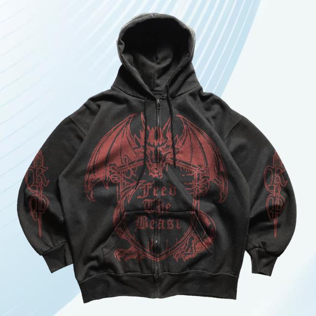 Official Kim Petras Merch Feed The Beast Zip Up Hoodies Official Kim Petras Merch Feed The Beast Zip Up Hoodies