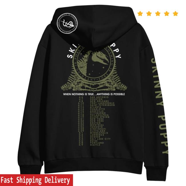 Official Skinny Puppy Merch Skinny Puppy Bone Tour Black Sweatshirts Official Skinny Puppy Merch Skinny Puppy Bone Tour Black Sweatshirts