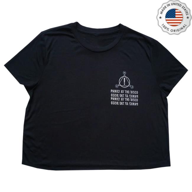 Official Panic! at the Disco Merch Store Panic! At The Disco Black Stacked Wave Logo Crop Shirt Official Panic! at the Disco Merch Store Panic! At The Disco Black Stacked Wave Logo Crop Shirt
