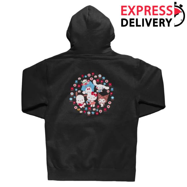 Official Sanrio Apparel Clothing Kuromi Merch Hello Kitty And Friends X Girl Black Pullover Sweatshirt (Woodland Wonder) Sanrio Shop Store Official Sanrio Apparel Clothing Kuromi Merch Hello Kitty And Friends X Girl Black Pullover Sweatshirt (Woodland Wonder) Sanrio Shop Store