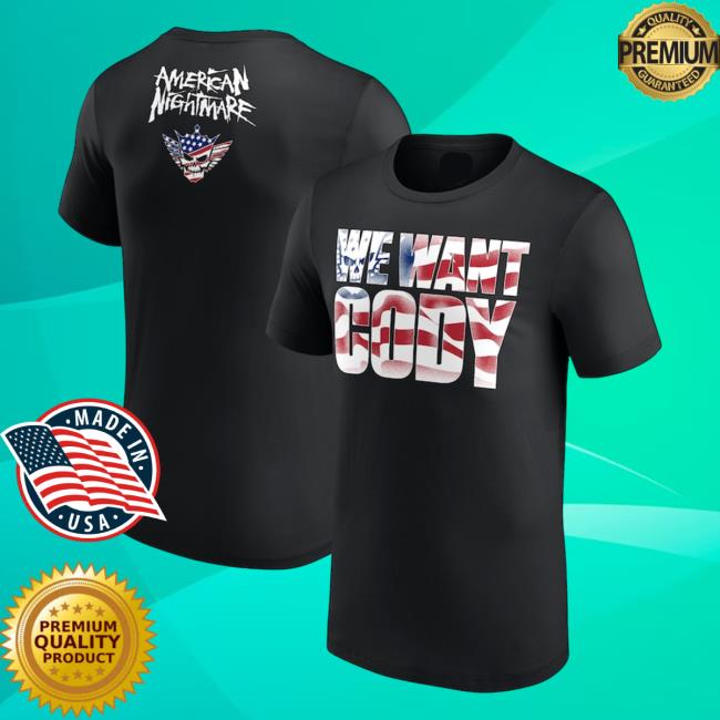 Men's Black Cody Rhodes We Want Cody Essential T Shirt Men's Black Cody Rhodes We Want Cody Essential T Shirt