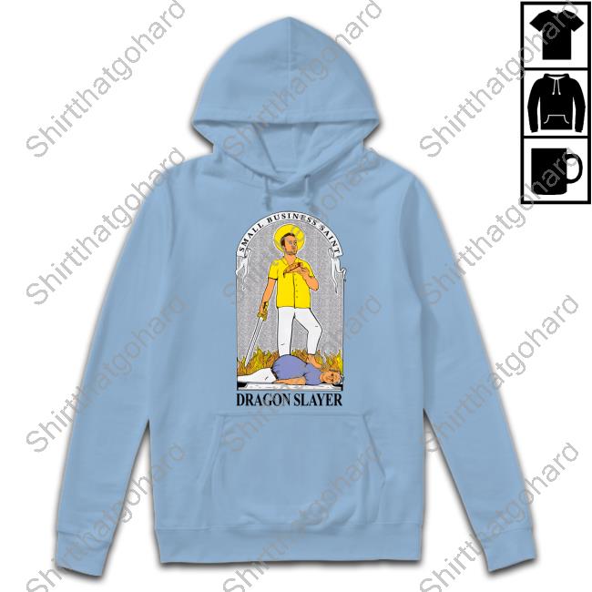One Bite Small Business Saint Dragon Slayer Shirt Barstool Sports One Bite Small Business Saint Dragon Slayer T-Shirt