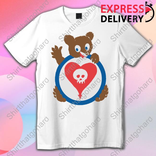 Official Alkaline Trio Merch Bear Heartskull T Shirts Alkalinetrio Alkaline Trio Bear Heartskull Hooded Sweatshirt