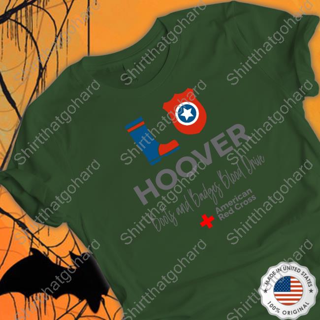 Official American Red Cross Hoover Boots And Badges Blood Drive Long Sleeve Tee