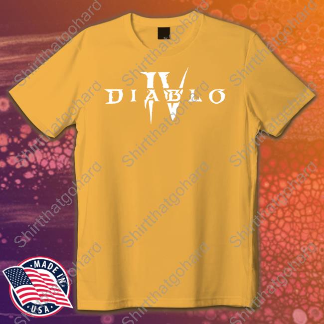 Diablo 4 Merch Diablo Iv White Core Logo Black Long Sleeve Shirt Official Diablo 4 Merch Diablo Iv White Core Logo Black T Shirt