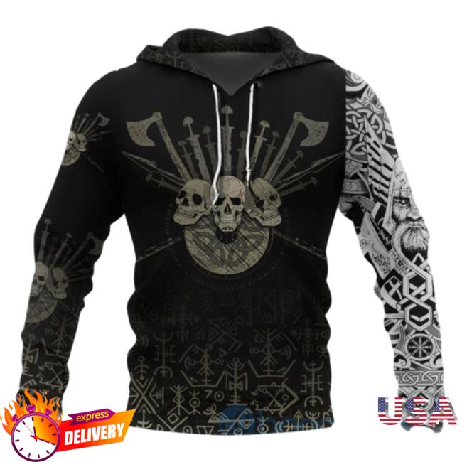 Banantees Three Skull Of Viking All Over Printed 3D Tshirt