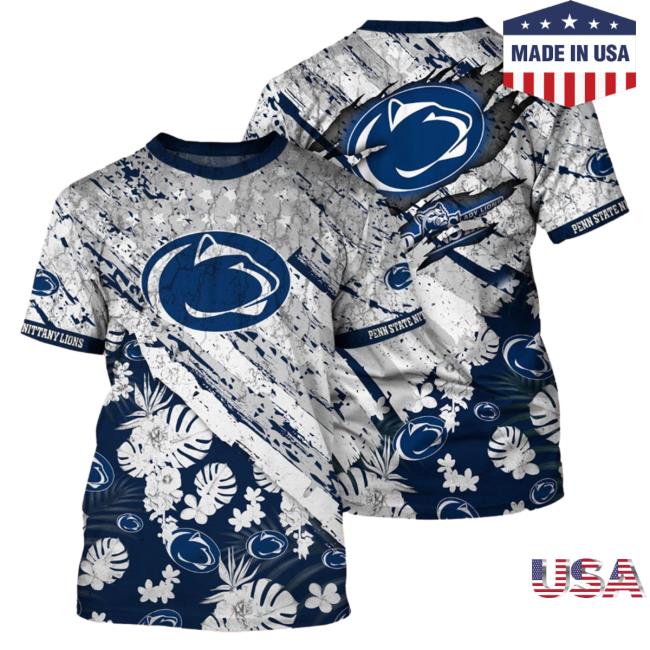 Banantees Penn State Nittany Lions Tropical Flower Style And Flag All Over Printed 3D Hoodie