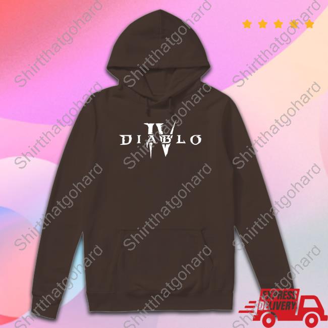 Diablo 4 Merch Diablo Iv White Core Logo Black Long Sleeve Shirt Diablo Iv White Core Logo Black Sweatshirt