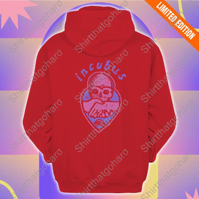 Incubus Merch Skull Handshake Sweatshirt Official Incubus Merch Skull Handshake Crewneck Sweatshirt