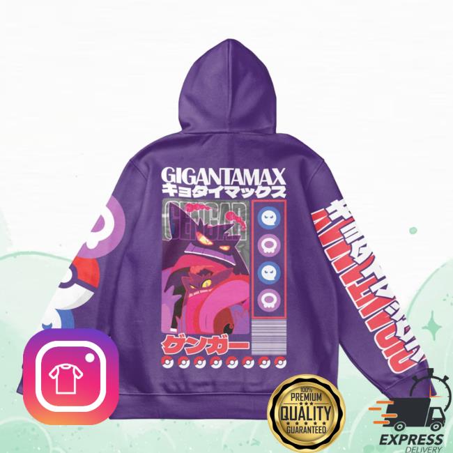 Official Anime Ape Clothing Gigantamax Gengar Pokemon Streetwear AOP Shirt 3D All Over Print Animeape