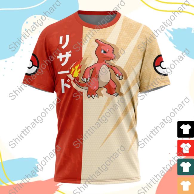 Official Anime Ape Clothing Charmeleon Attack Pokemon Shirt 2023 Animeape