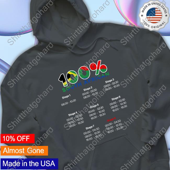 100% South African Hoodie 100% South African Shirt Rory Petzer
