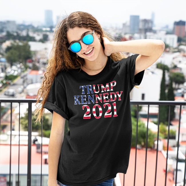 Trump Kennedy American Flag T Shirt Black Trump Kennedy American Flag Long Sleeve T Shirt Jason Selvig