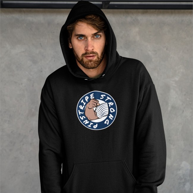 Pinstripe Strong Hoodie Pinstripe Strong Zip Up Hooded Sweatshirt Joezmcfly