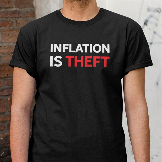 Luke Rudkowski Inflation Is Theft TShirt The Best Political Shirts We Are Change Merch Luke Rudkowski Inflation Is Theft Shirt