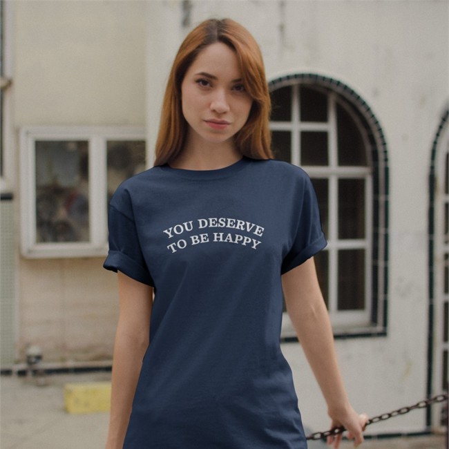 Fanjoy You Deserve To Be Happy Tank Top Black Fanjoy You Deserve To Be Happy Tee Black