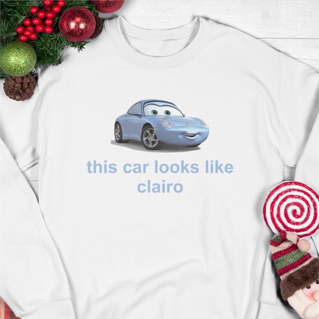This Car Looks Like Clairo Hooded Sweatshirt Clairo On Tour Startedtochafe White Funny This Car Looks Like Clairo Shirt Clairo On Tour Startedtochafe White