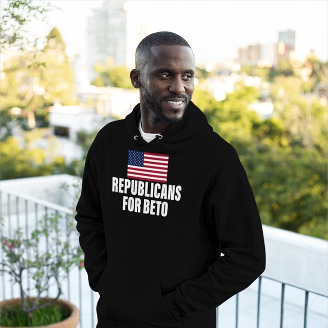 American Flag Republicans For Beto Hooded Sweatshirt American Flag Republicans For Beto Hoodie