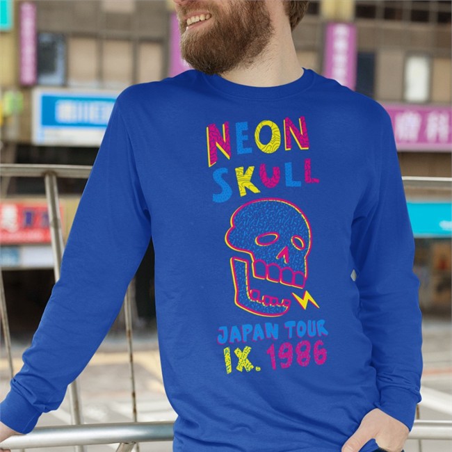 Fangamer Shop Neon Skull Japan Tour Ix 1986 Shirt World Of Horror Neon Skull Long Sleeve By Nina Matsumoto Neon Skull Shirt