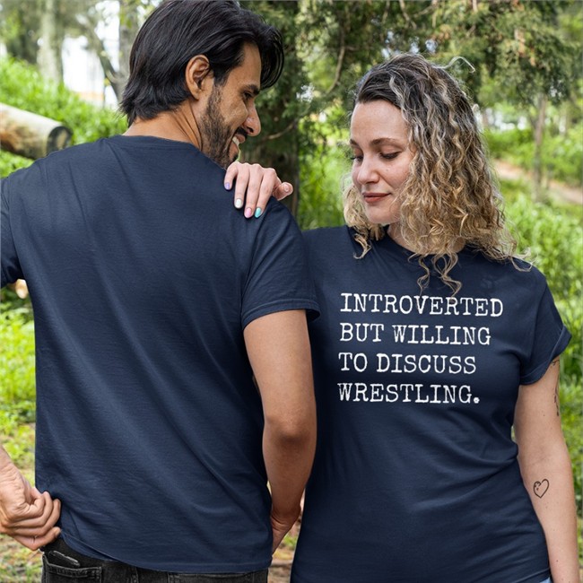 Laura Elle Introverted But Willing To Discuss Wrestling T Shirt SassyCanadianEh Introverted But Willing To Discuss Wrestling Tee Shirt Laura Elle