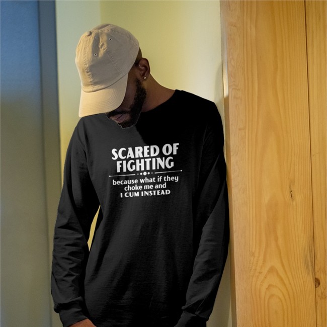 Bloodyfaster Scared Of Fighting Because What If They Choke Me And I Cum Instead Zip Up Hooded Scared Of Fighting Because What If They Choke Me And I Cum Instead Zip Up Hooded Bloodyfaster
