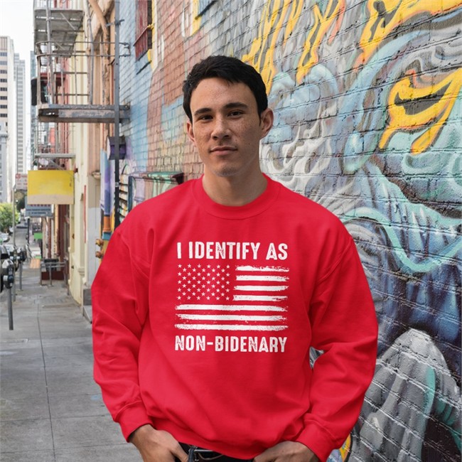 I Identify As Non-Bidenary Shirt Red
