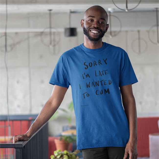 Shirts That Go Hard Sorry I’m Late I Wanted To Cum Sweatshirt Bode Burnout Merch Sorry I’m Late I Wanted To Cum Sweatshirt Blue