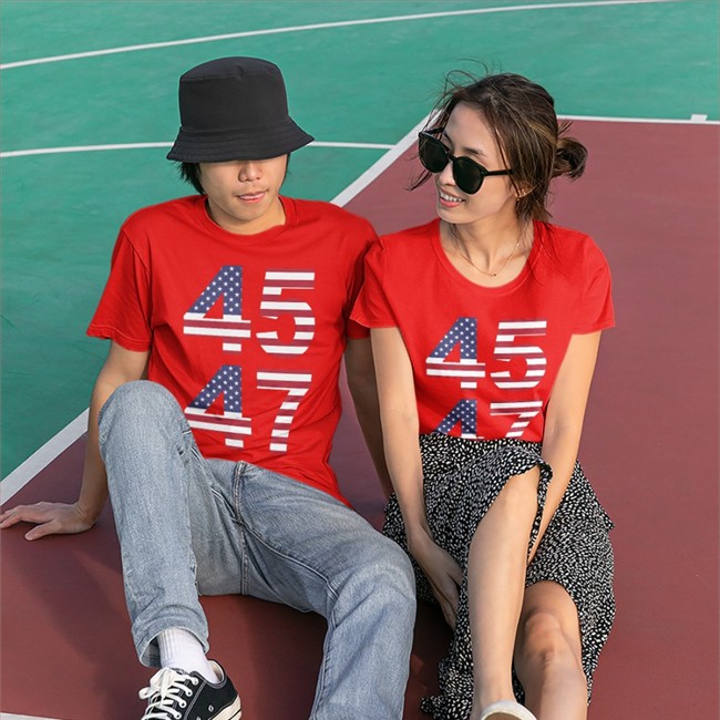 Patriot Takes Trump 45 47 Flag American Hoodies