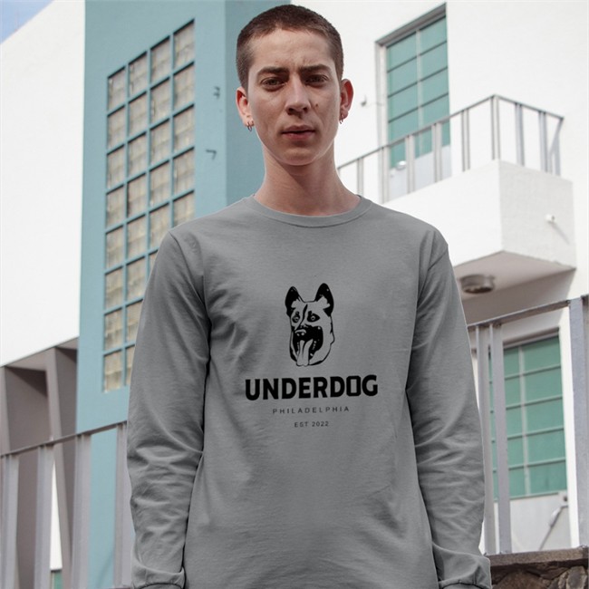 Jason Kelce Underdog Philadelphia Est 2022 Tee White John Clark Jason Kelce Underdog Philadelphia Est 2022 Long Sleeve