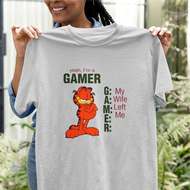 Yeah I'm A Gamer My Wife Left Me T Shirt Shirts That Go Hard Garfield Yeah I'm A Gamer My Wife Left Me T Shirt
