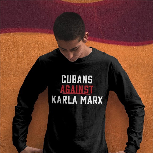Rondesantisfl Cubans Against Karla Marx Shirts Black Cubans Against Karla Marx Tee