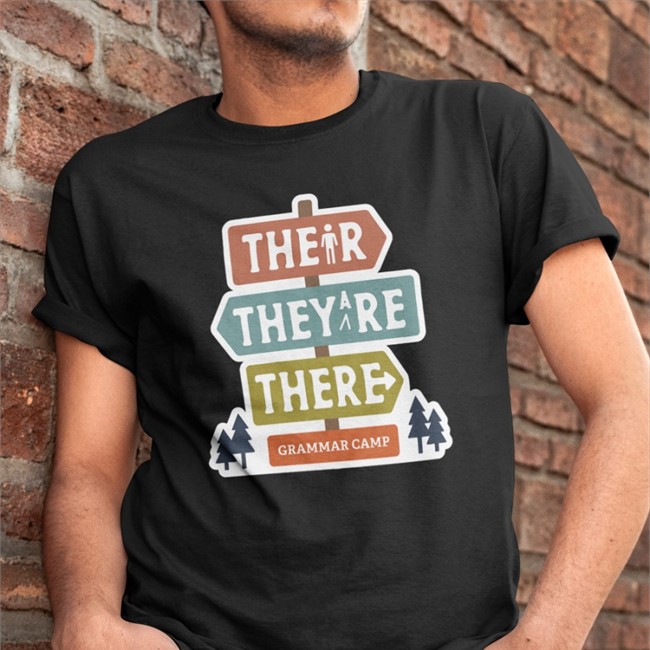 Their They're There Grammar Camp Black Hoodie Nerdy Tees Their They're There Grammar Camp Shirts