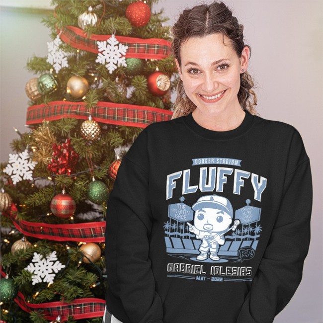 Fluffy Guy Merch Funko Baseball Tee Shirt Dodger Stadium Fluffy Gabriel Iglesias May 2022 Fluffy Guy Merch Funko Baseball Sweatshirts Dodger Stadium Fluffy Gabriel Iglesias May 2022