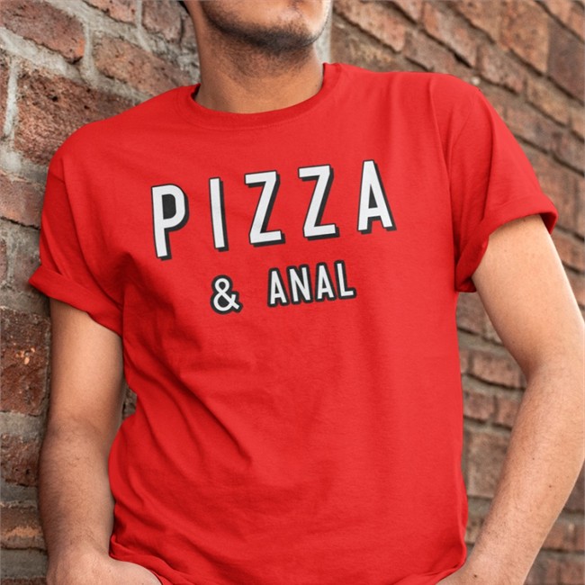 Pizza And Anal Red Long Sleeve Tee Shirt Pizza And Anal Red Tee Shirt