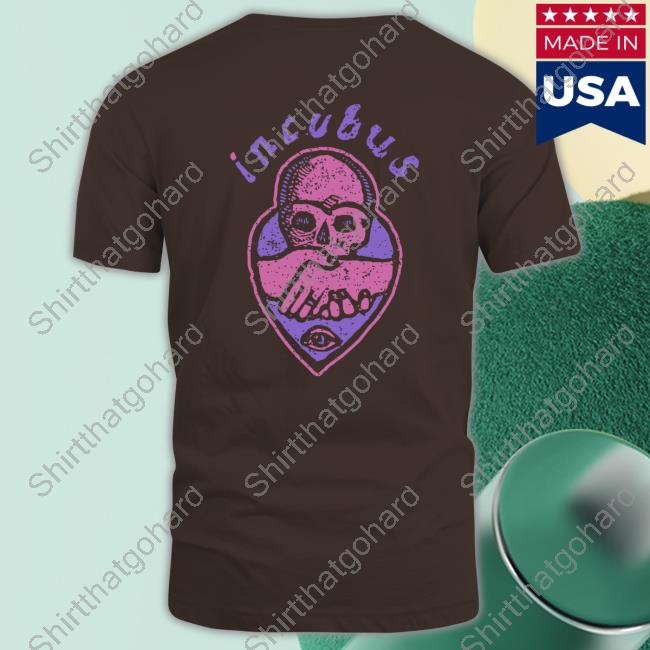 Incubus Merch Skull Handshake Sweatshirt Incubus Merch Skull Handshake T-Shirt