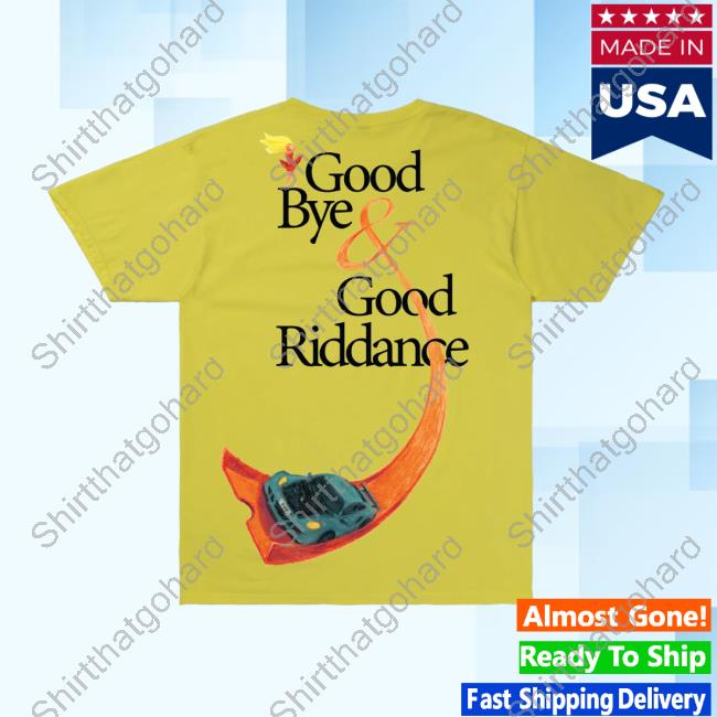 Official Juice Wrld 999Club Clothing Merch Store Shop Rear View Mirror Good Bye & Good Riddance Tee Shirt Yellow