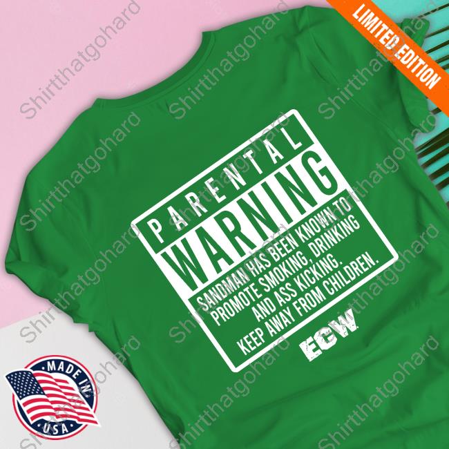 Sandman Shirts Sandman Parental Warning ECW Long Sleeve T-Shirt