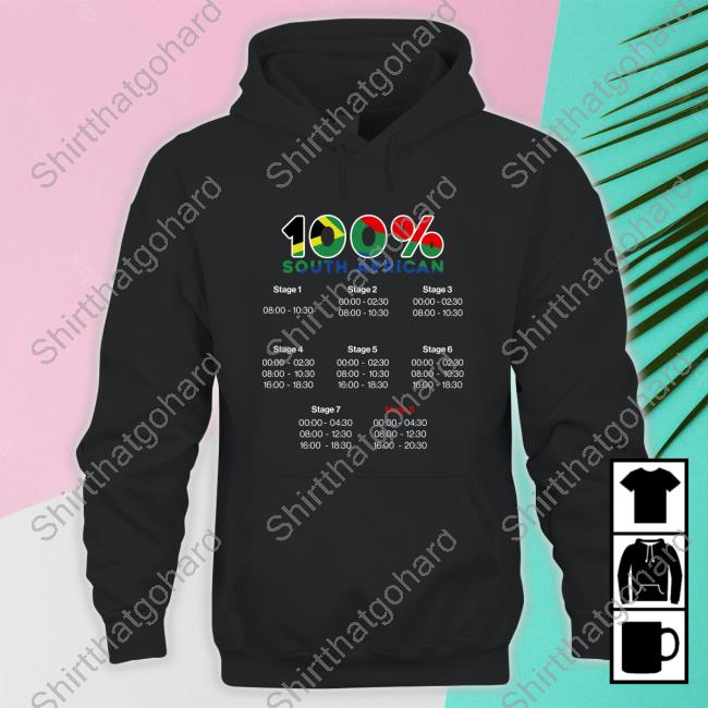 100% South African Hoodie 100% South African Tee Shirt Rory Petzer