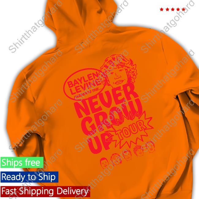 Baylen Levine Never Grow Up Tour T Shirt Official Baylen Levine Merch Never Grow Up Tour T Shirts