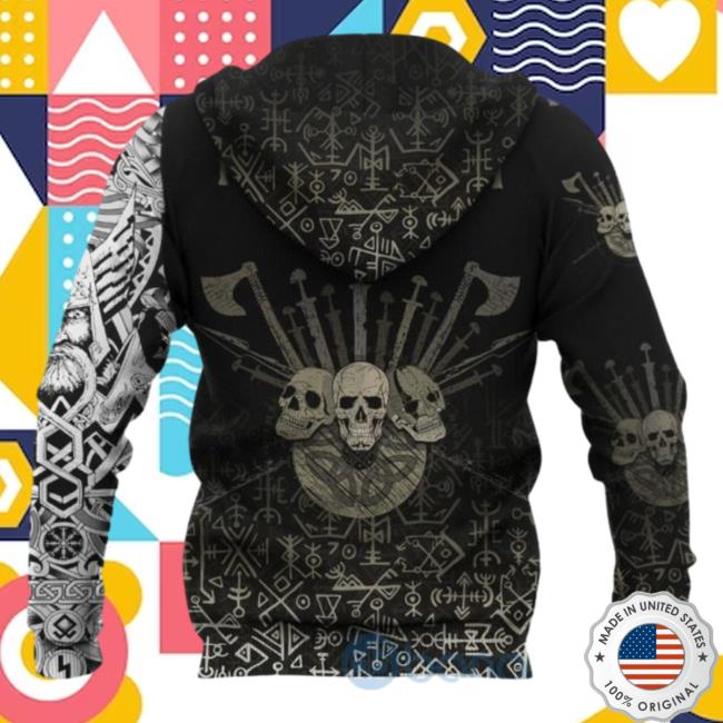 Banantees Three Skull Of Viking All Over Printed 3D Hoodie Official Banantees Three Skull Of Viking All Over Printed 3D T Shirt