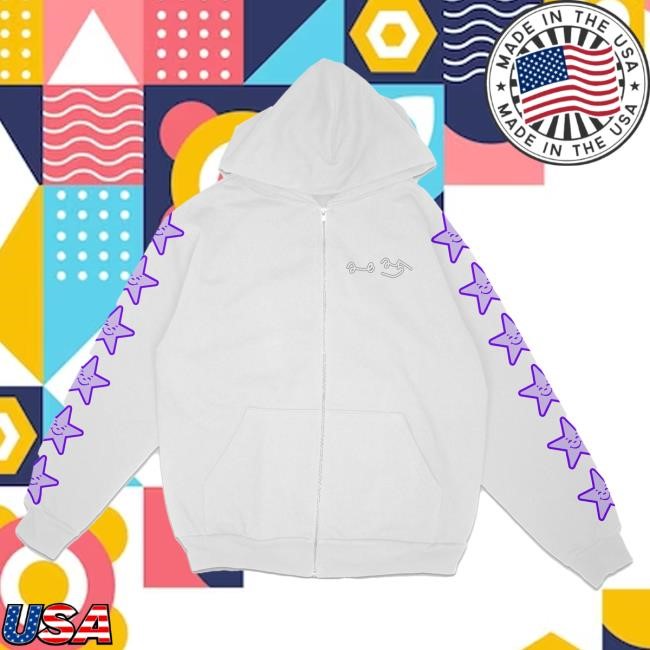 Official Asspizza Star Sleeve Zip-Up Attractive Hoodie Purple Star Black Attractive Hoodie