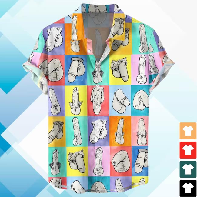 Colorblock Cocks Men's Hawaiian Shirts