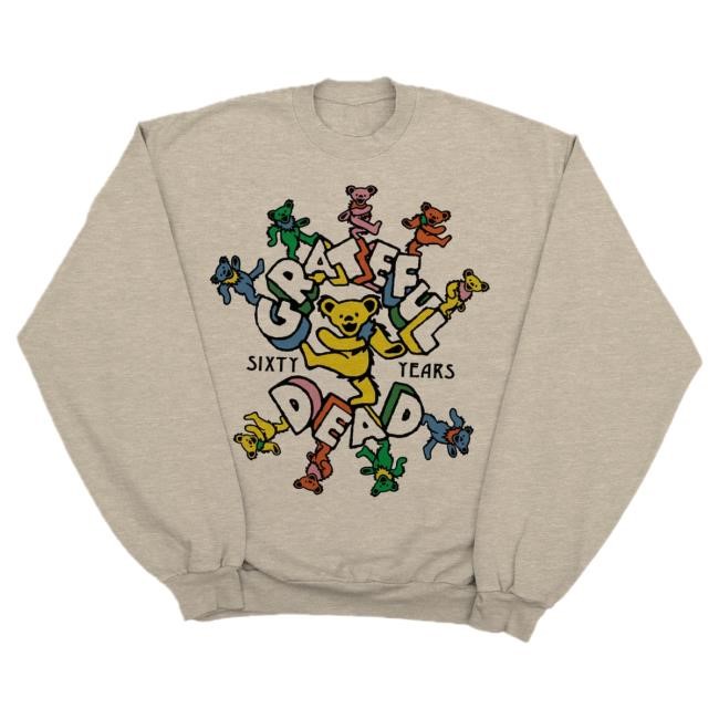 Official Grateful Dead 60th Marching Bears Crewneck Sweatshirt GratefulDead